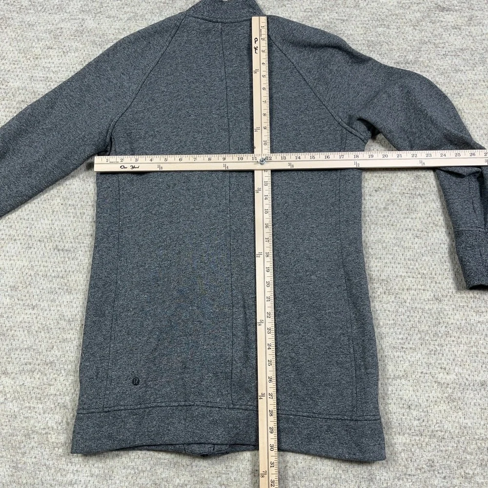 Lululemon Back To It‎ Wrap Fleece Jacket Heathered Stretch Full Zip Gray Size 6